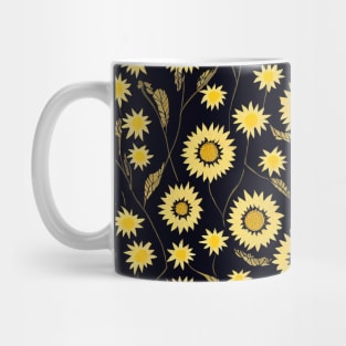 Sunflowers Yellow Floral Pattern Autumn Mug